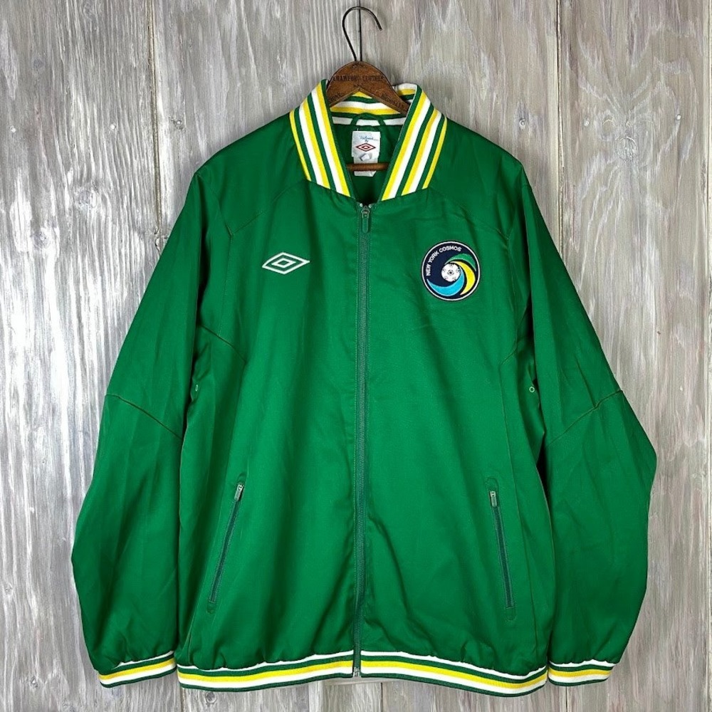 Umbro New York Cosmos Mens XL Green Bomber Track‎ Jacket Full Zip Baseball Style
